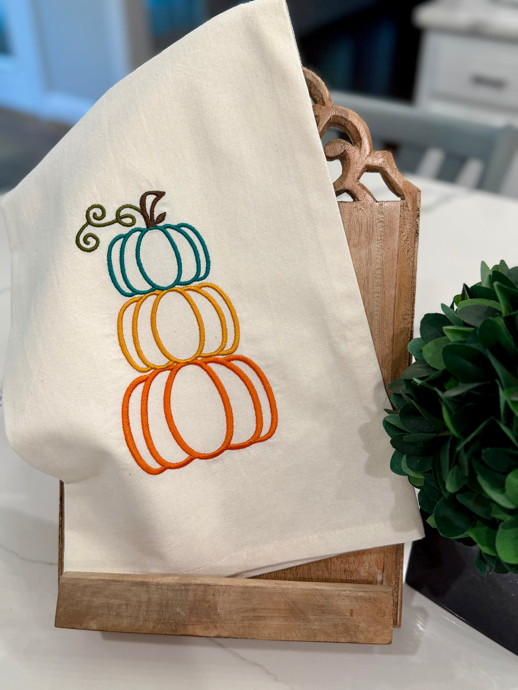 Stacked Pumpkin Kitchen Towel