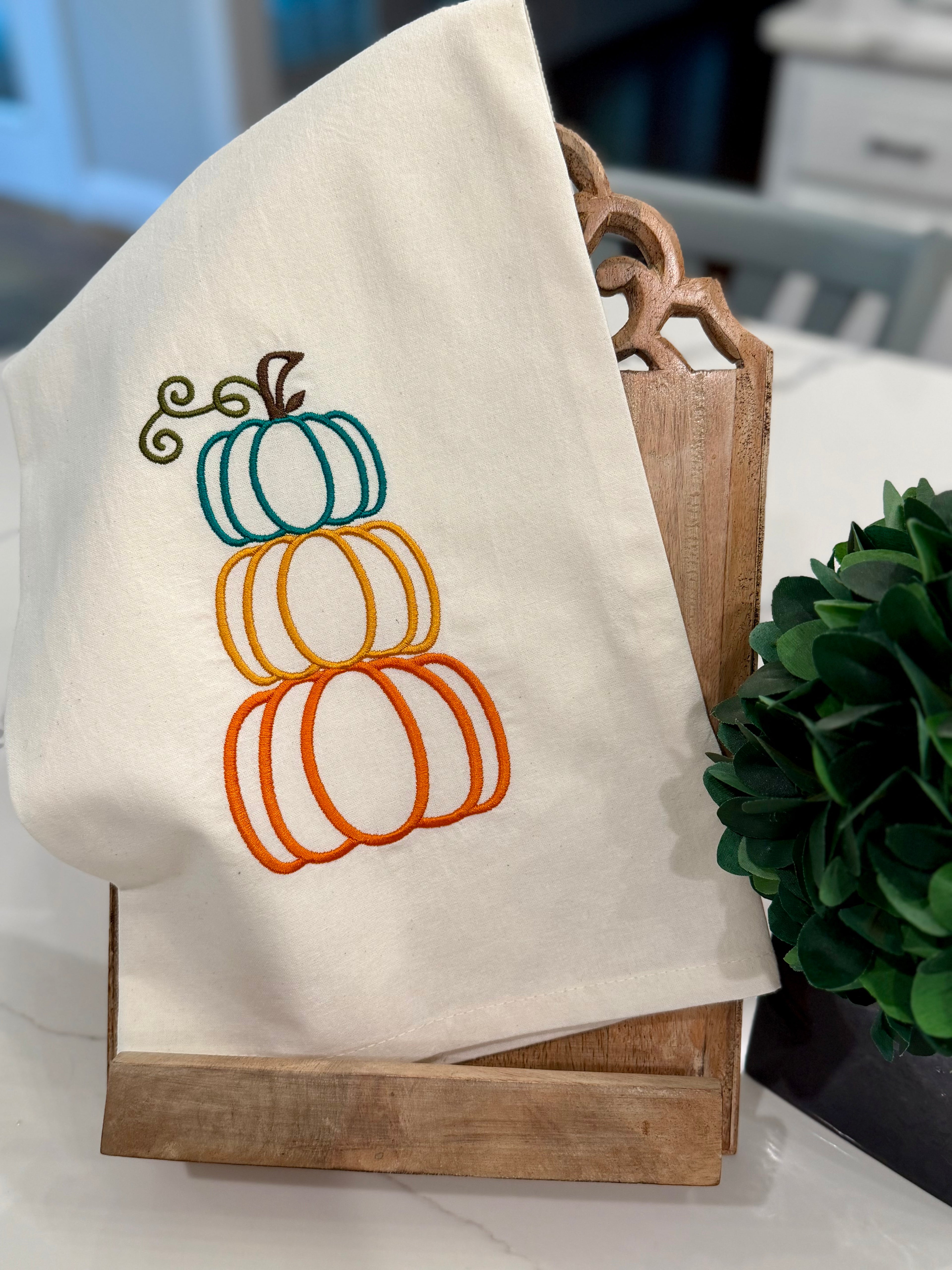 Stacked Pumpkin Kitchen Towel
