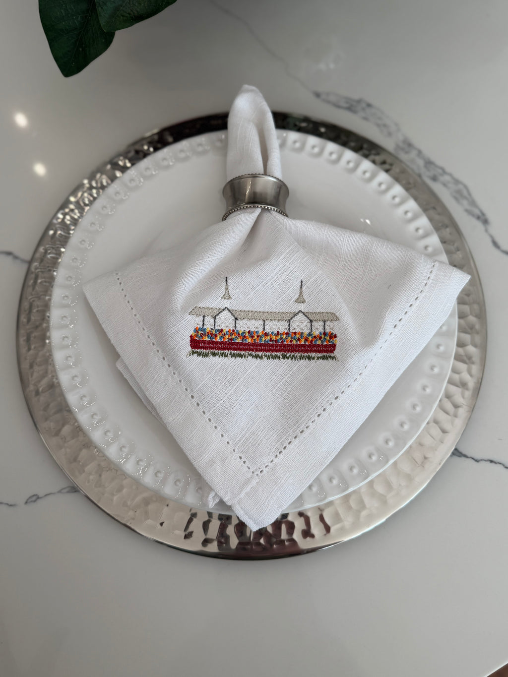 Derby Inspired Embroidered Dinner Napkins (Copy)