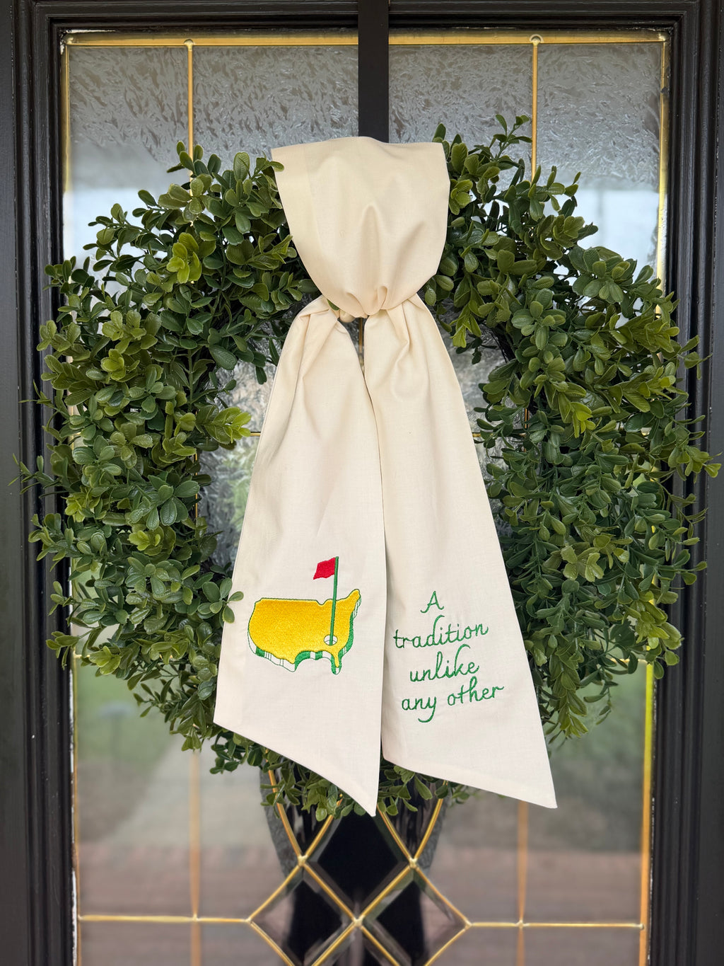 Masters Inspired Wreath Sash