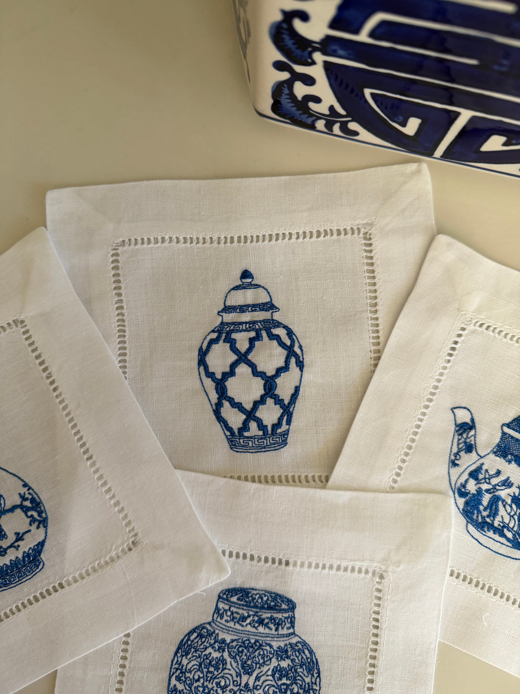 Blue Willow Cocktail Napkins or Coasters (set of 4)