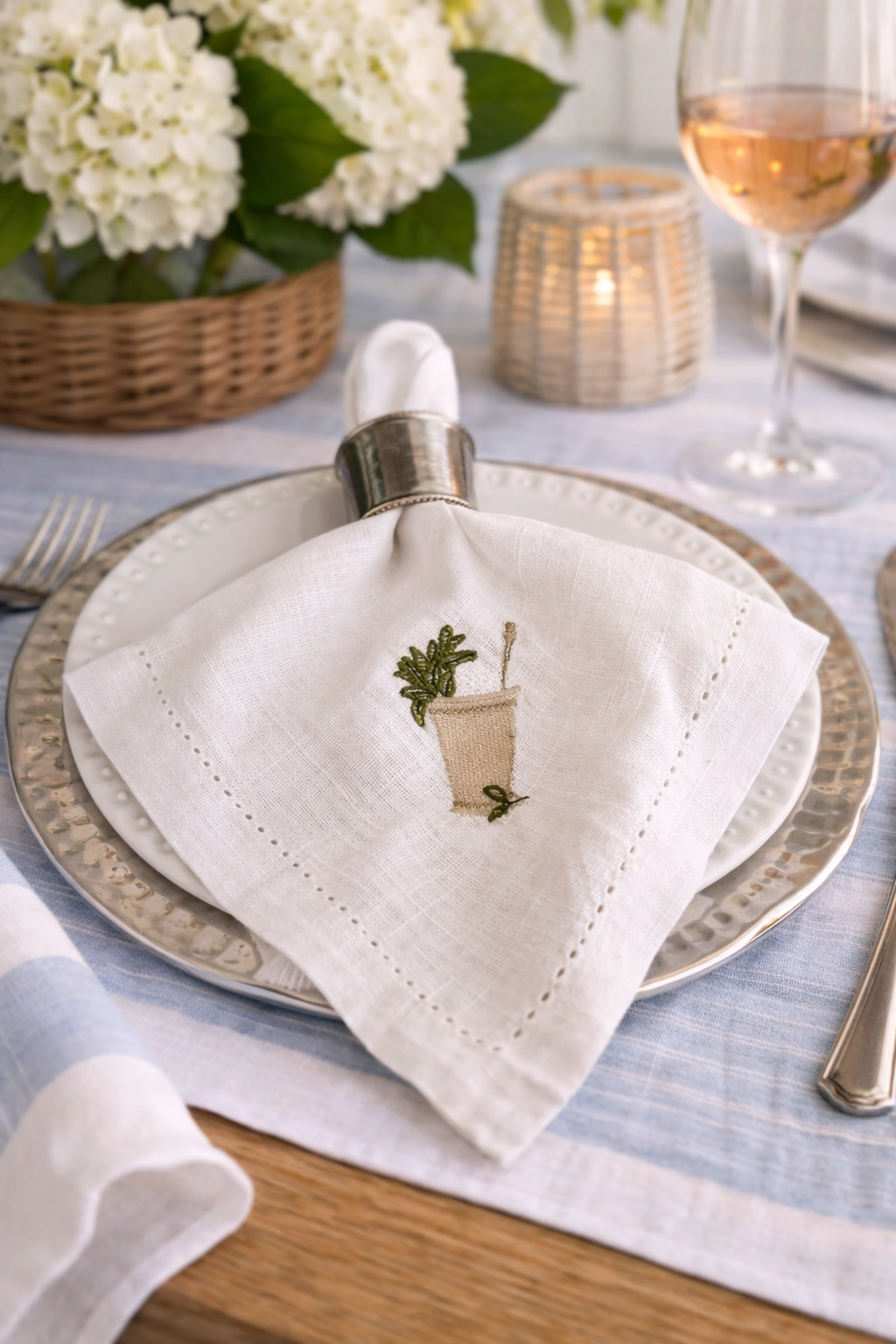 Derby Inspired Embroidered Dinner Napkins (Copy)