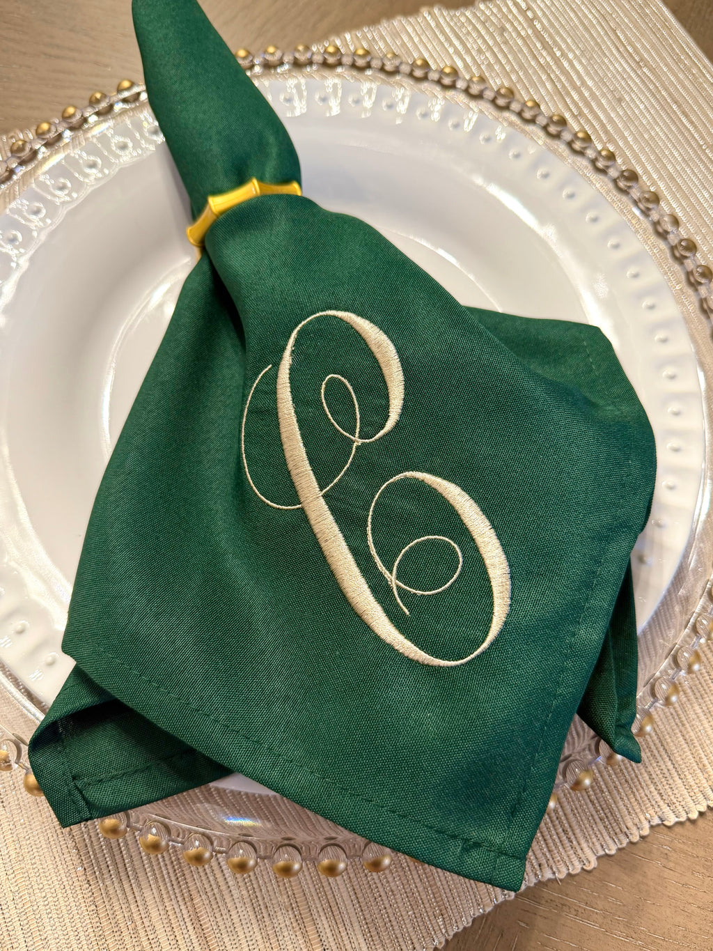 Embroidered Initial Dinner Napkin (Individual)