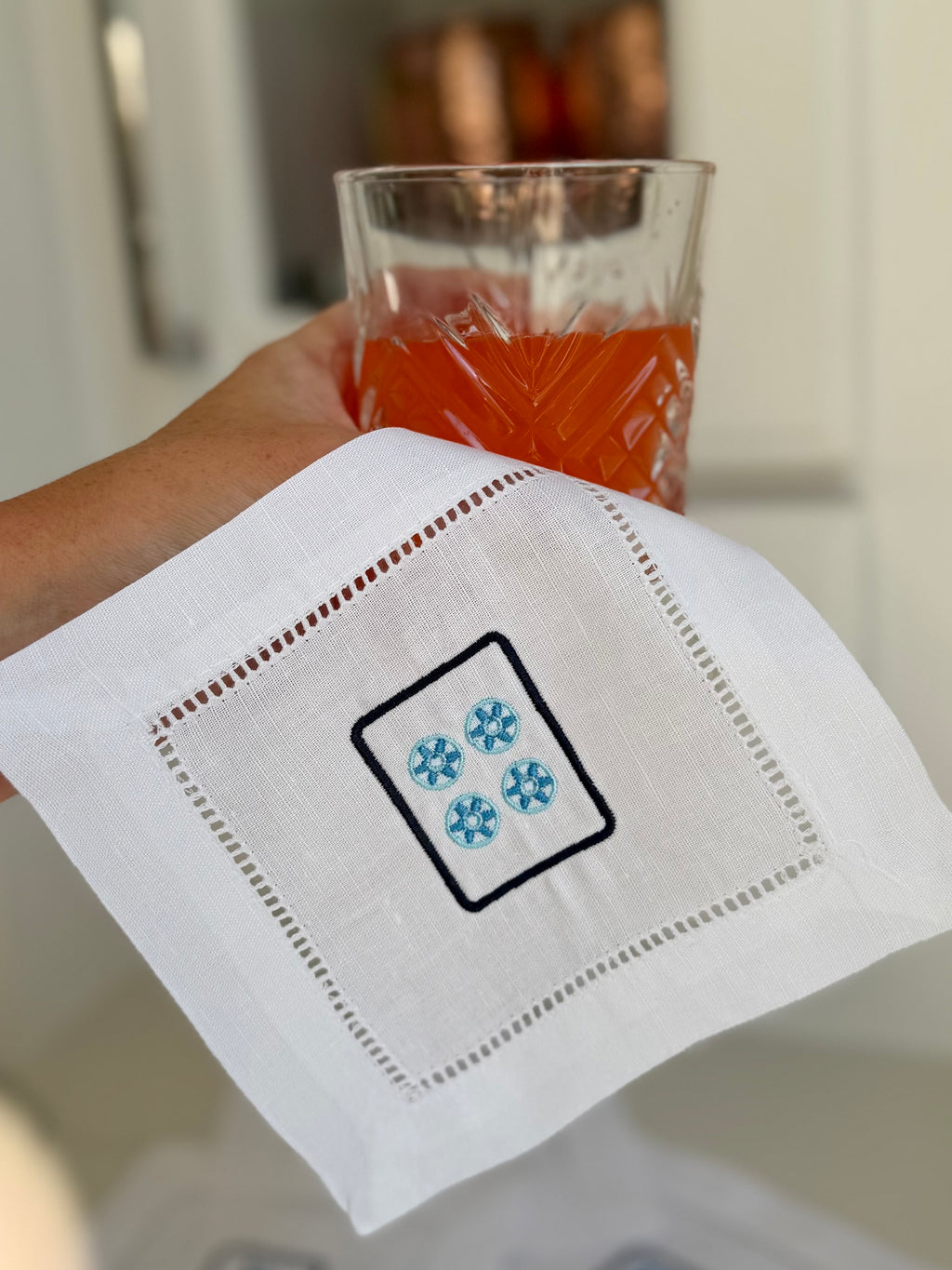 Mahjong Cocktail Napkins or Coasters (set of 4)