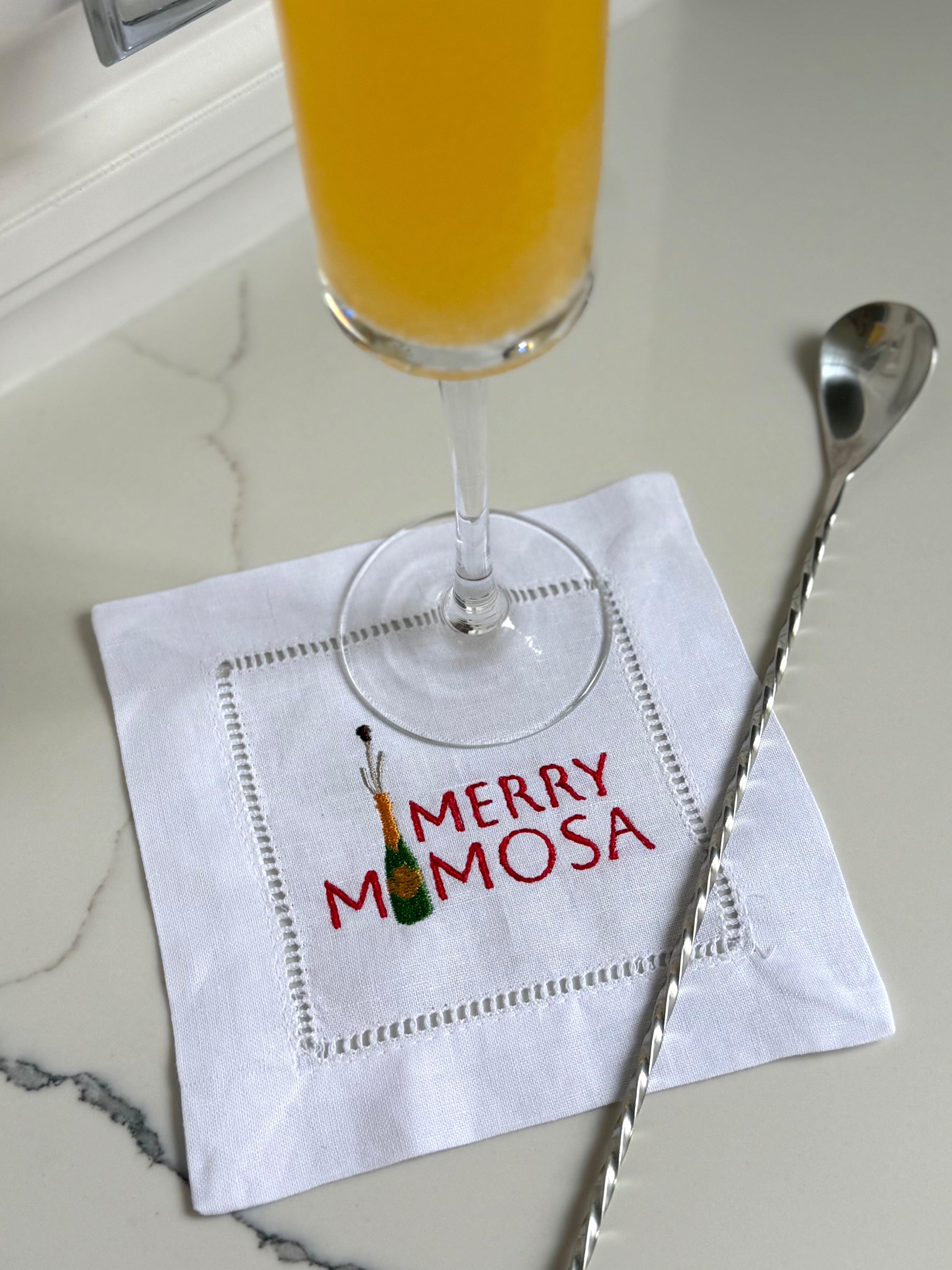 Merry Mimosa Cocktail Napkins or Coaster