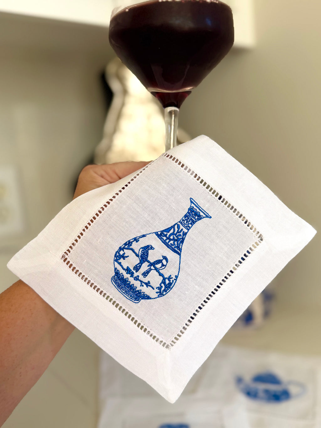 Blue Willow Cocktail Napkins or Coasters (set of 4)