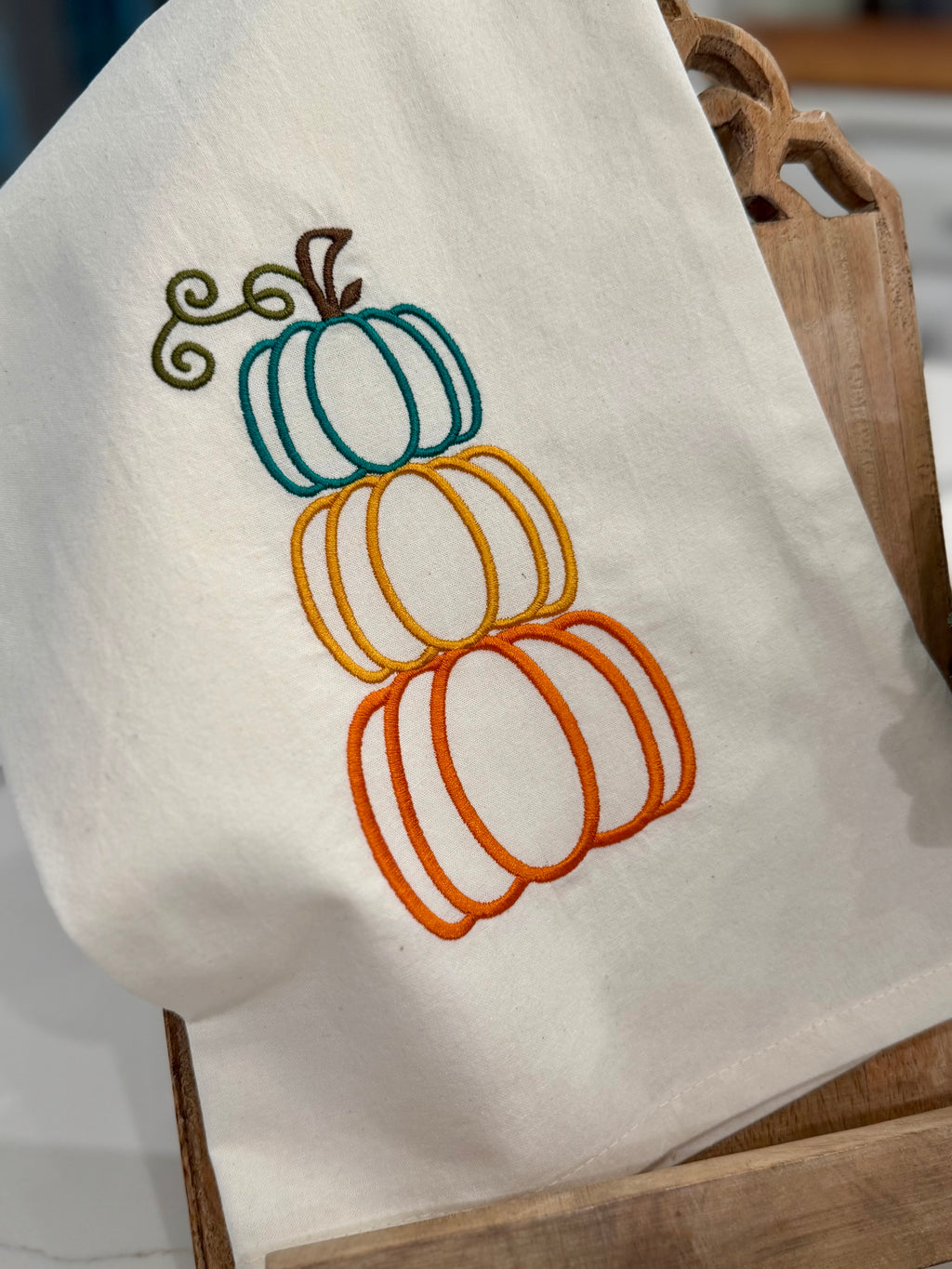 Stacked Pumpkin Kitchen Towel