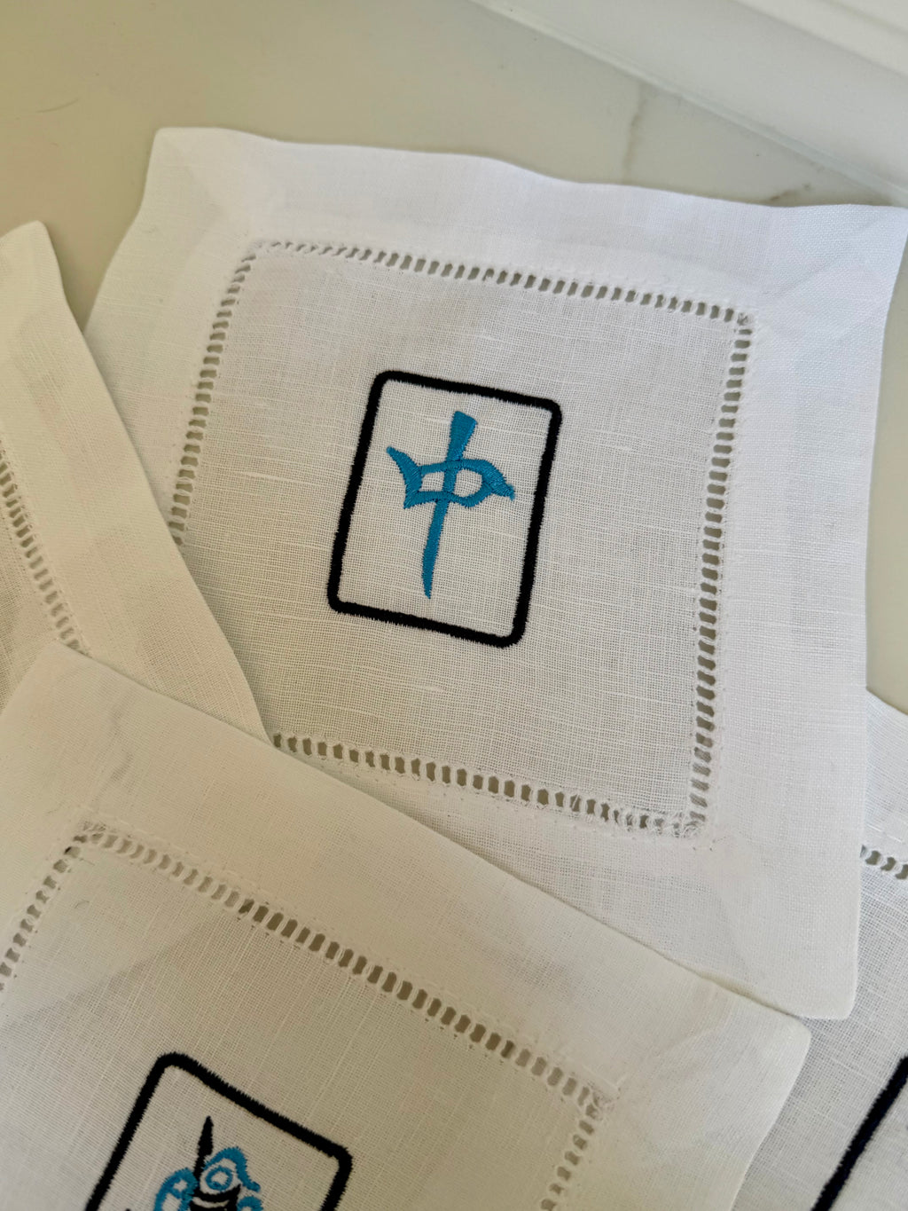 Mahjong Cocktail Napkins or Coasters (set of 4)