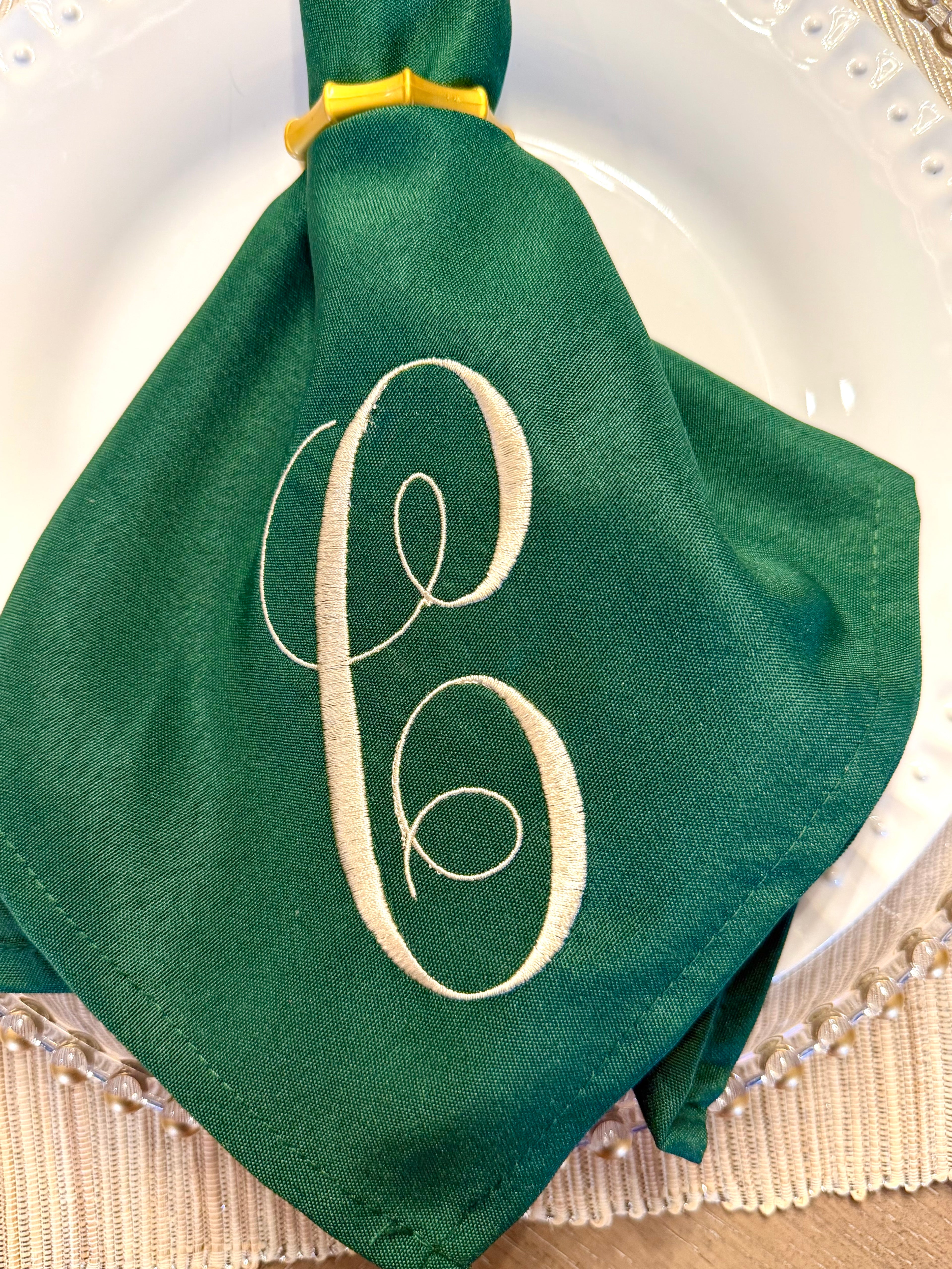 Embroidered Initial Dinner Napkin (Individual)