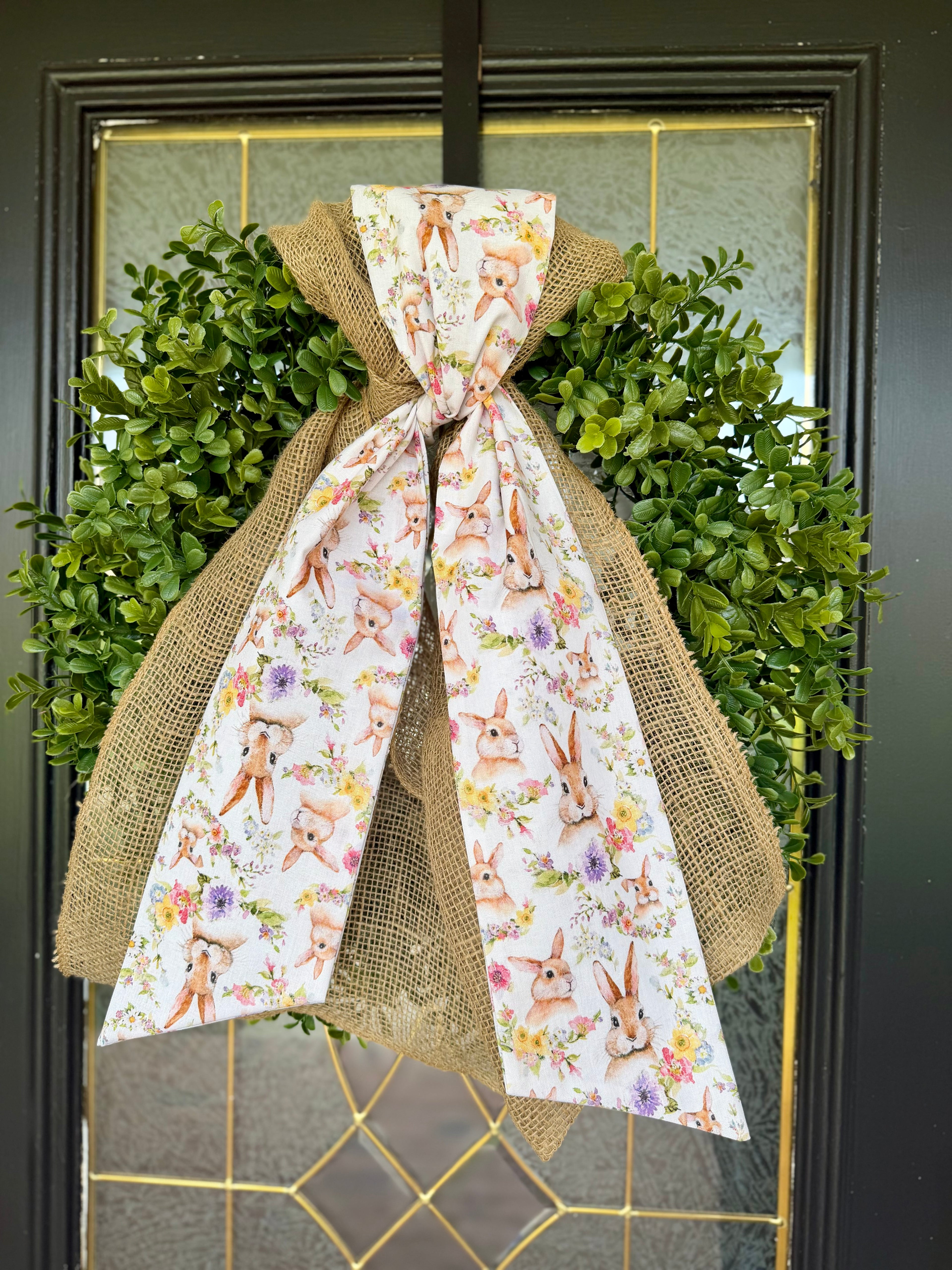 Easter Bunny Burlap Wreath Sash Set