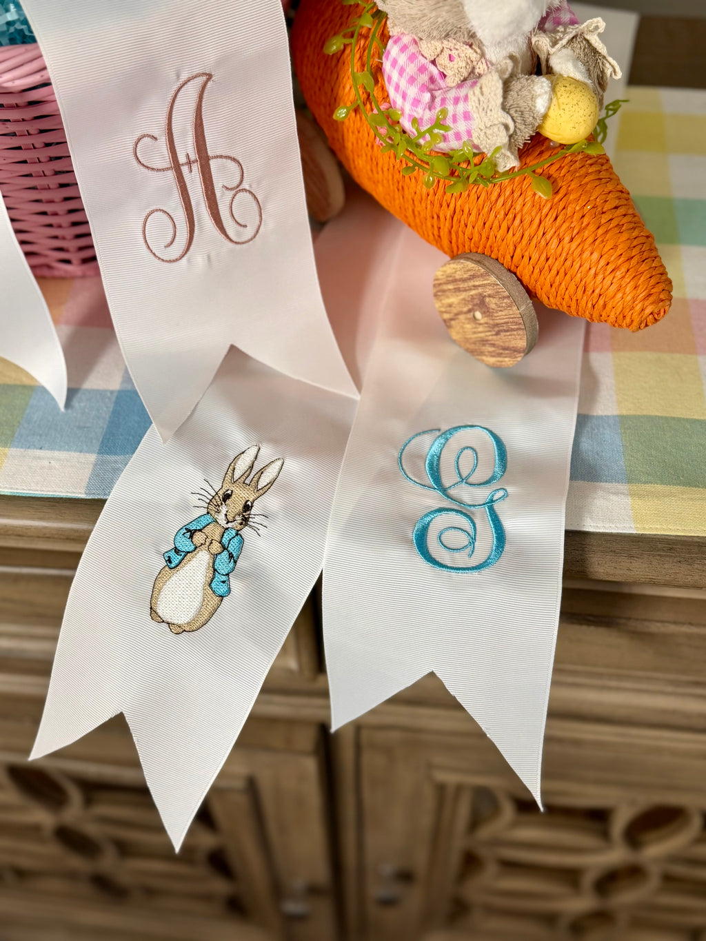 Blue Bunny Easter Basket Bow
