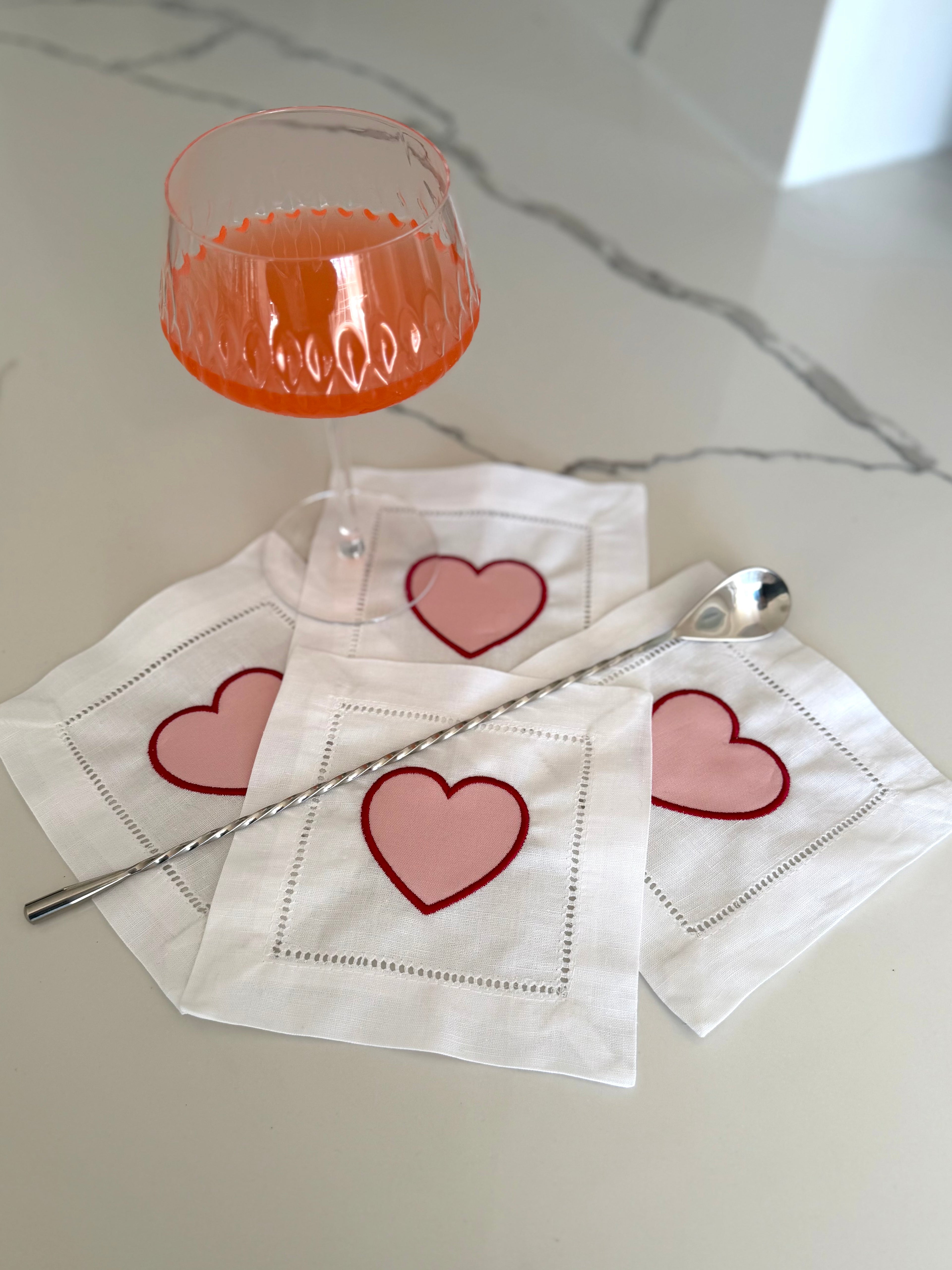 Heart Cocktail Napkin Set