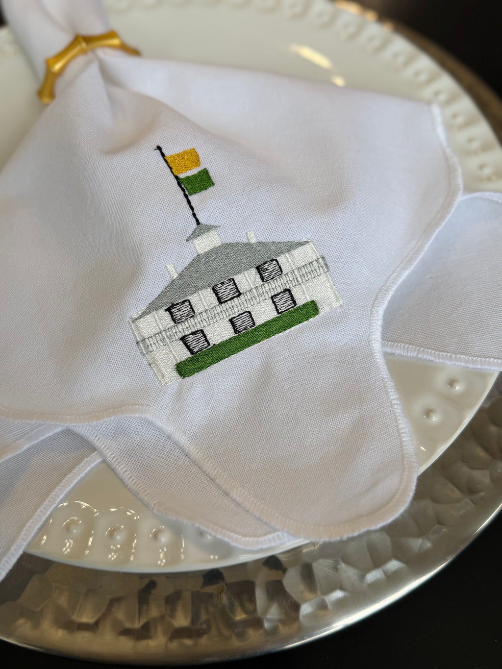 Masters Inspired Embroidered Dinner Napkins