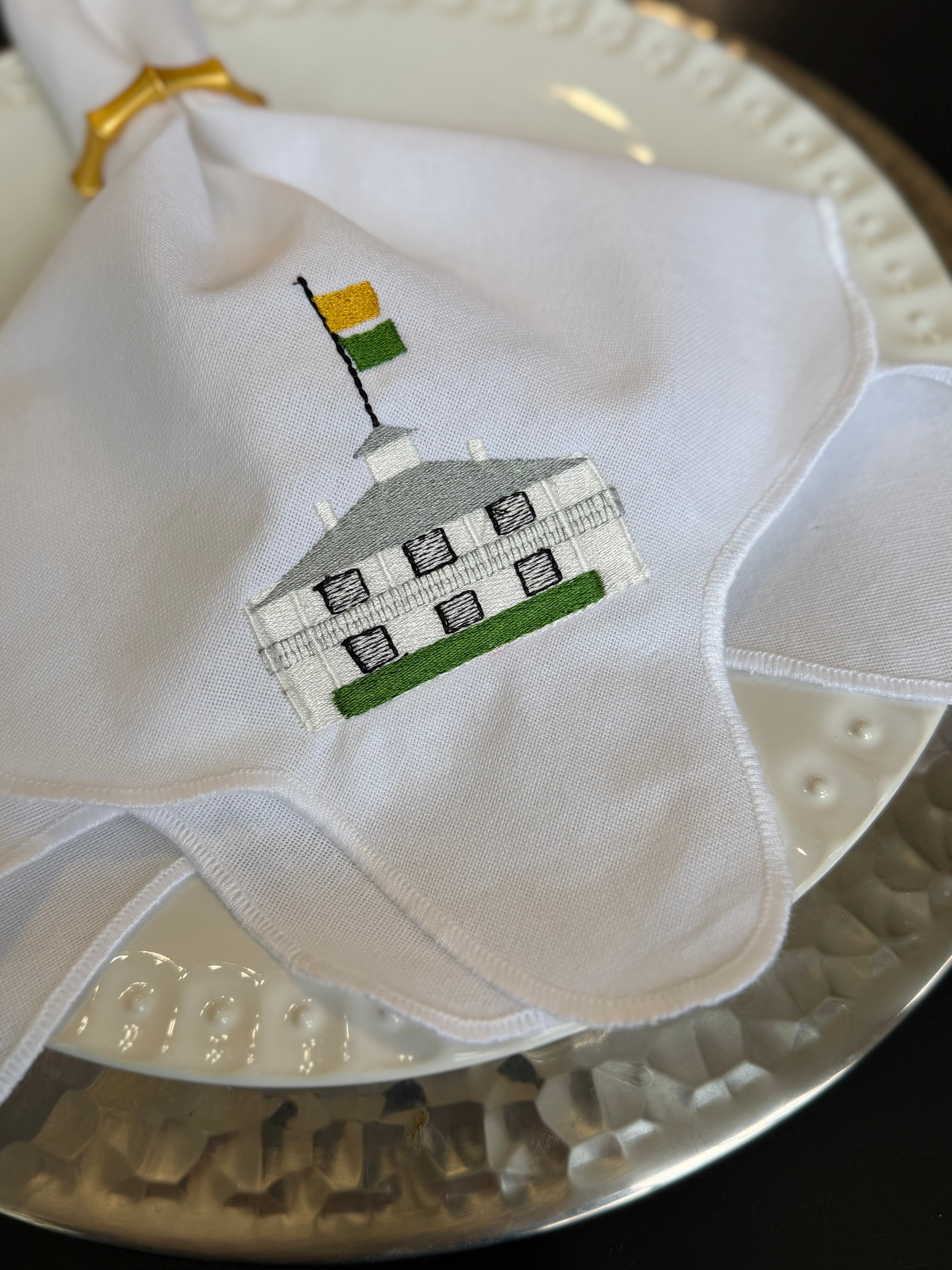 Masters Inspired Embroidered Dinner Napkins