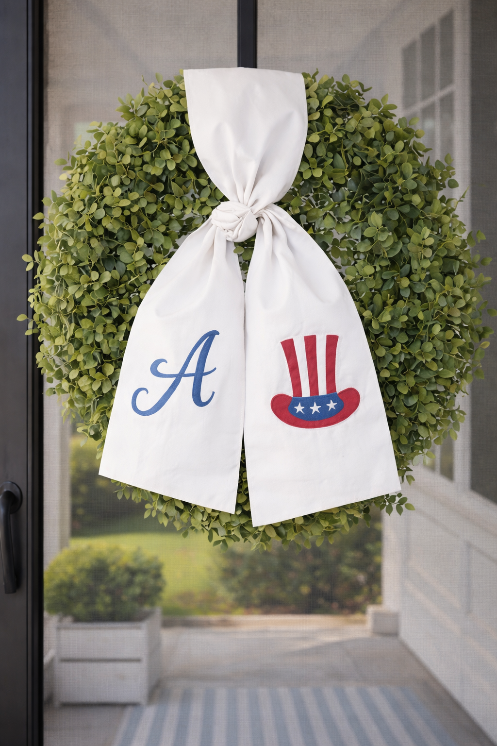 Monogram Uncle Sam Wreath Sash
