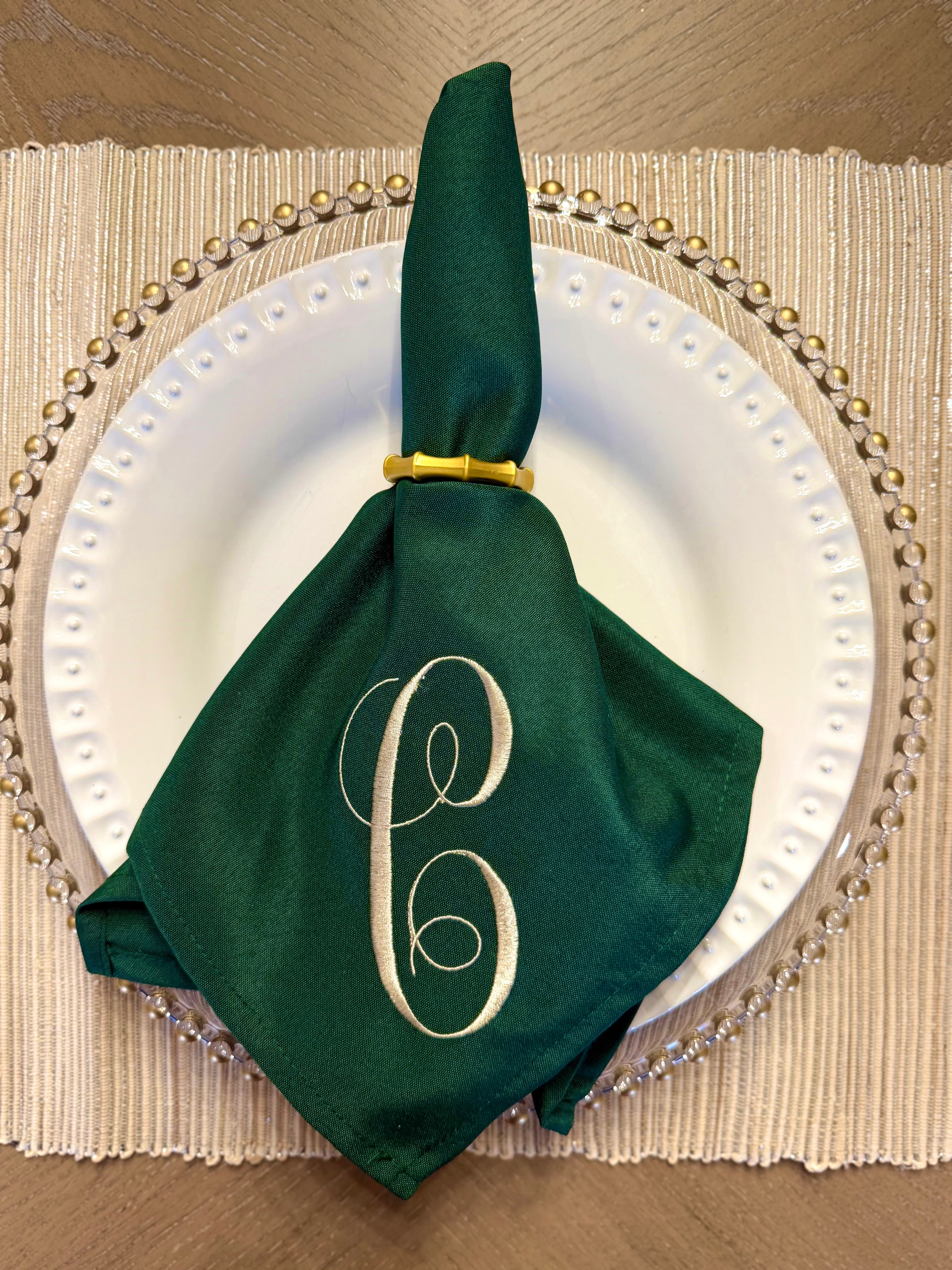 Embroidered Initial Dinner Napkin (Individual)