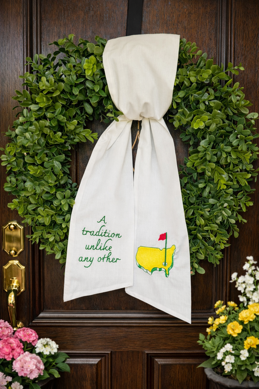 Masters Inspired Wreath Sash