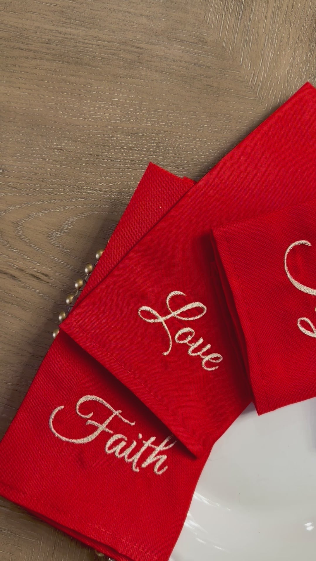 Faith Embroidered Cocktail Napkins (set of 4)